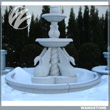 Large Outdoor Granite Swan Water Fountain