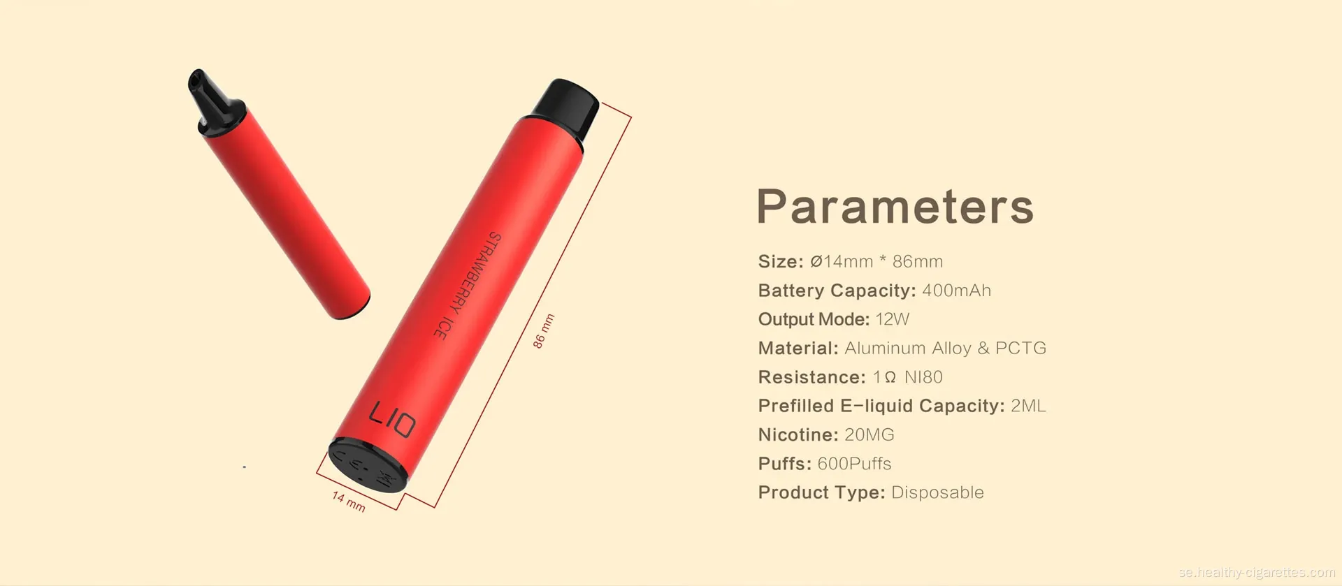 Beundrande lio mini 600 puffbar pod vape