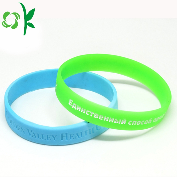 Single Color Debossed Bangles Waterproof Silicone Wristbands