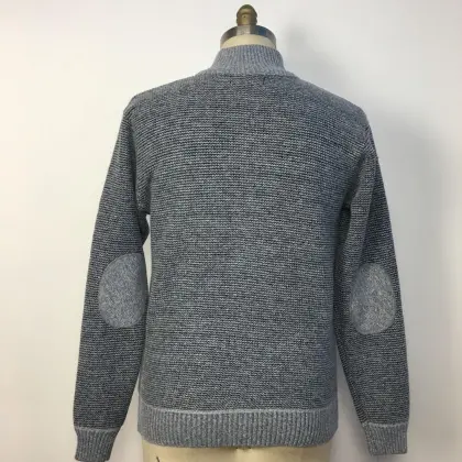 Men's Zippered Shrug Cardigan Knitted Sweater