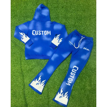Trendy Acid Wash Custom Tracksuit Sweat Suit