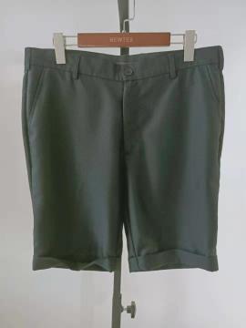 casual solid grey turn up leg mens shorts