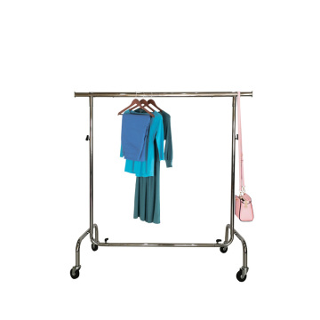 Adjustable Heavy Duty Steel Garment Display Rail with Wheels