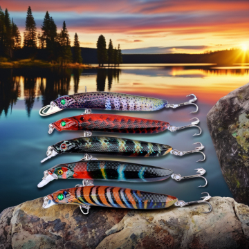 NEWMAJOR 10cm Painted Fish Hard Lure - Floating Minnow Bait for Saltwater and Freshwater Fishing