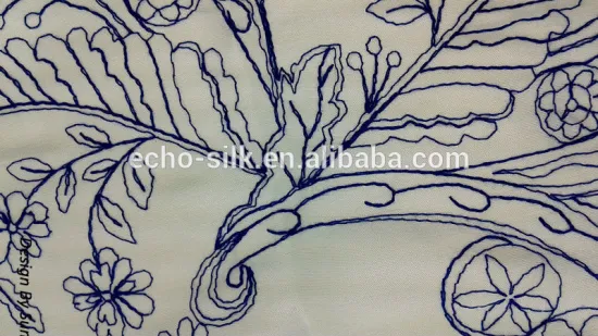 embroidery silk fabric ,silk fabric on alibaba,China