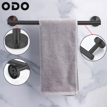 7-Pieces Aluminum Matte Black Bathroom Hardware Set - Wall-Mounted Towel Racks