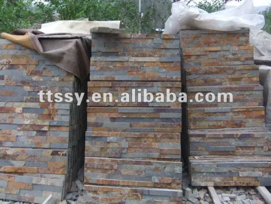 Rusty Slate ledge wall cladding