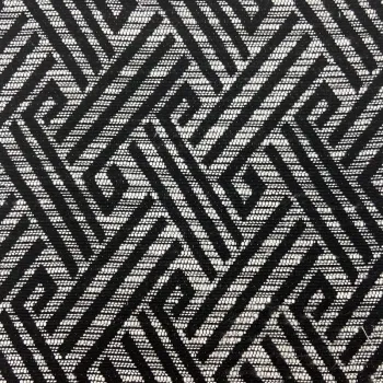 Viscose/Polyester Knit Black White Geometric Jacquard Fabric