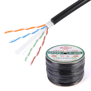 Outdoor Cat6 UTP LAN Cable - Pure Copper CCA PE Jacket Waterproof Network Cable