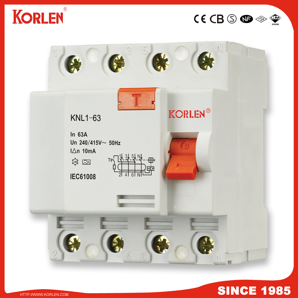 Residual Current Circuit Breaker 4P 63A 300MA 3KA