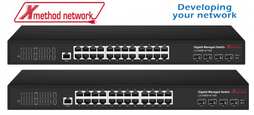 24 ports 10/100/1000Mbps + 4 SFP+ switch