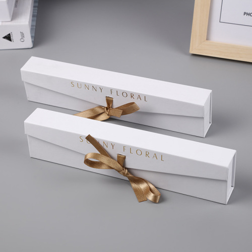 Custom Gold Logo Paper White Necklace Gift Box