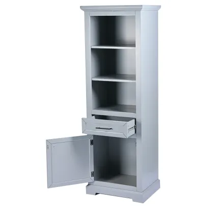 Modern Grey Wooden Tall Wine Cabinet