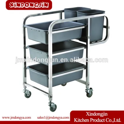 RTC-5B stainless steel dish collecting cart, stainless steel serving cart, stainless steel mobile cart