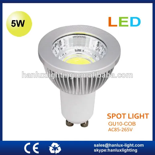 5W 400LM base TUV CE ROHS report GU10 COB LED