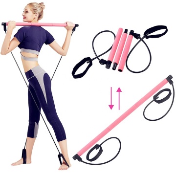 Bestseller 3 sezione Portable Multifunctional Home Gym Yoga Exercing Stick e Pilates Bar con bande di resistenza