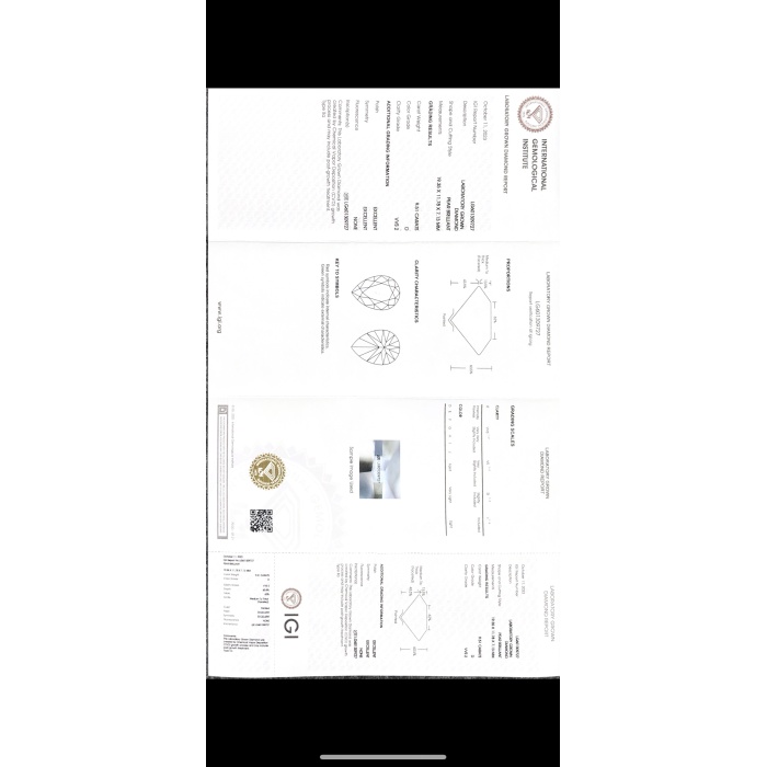 CVD ラボ ダイヤモンド PEAR 9.51CT D VVS2