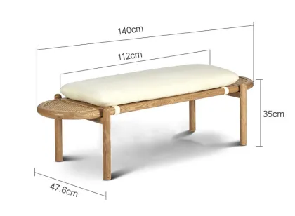 Modern Solid Wood Dining Bench for Shoes Changing