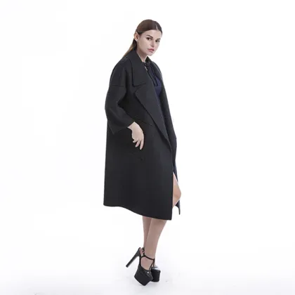 Long Black Cashmere windbreaker