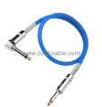 DML serie instrumento conector del Cable de guitarra 90° a la chaqueta de Nylon azul Jack