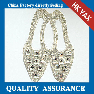 D1008 Low Price rhinestone beaded applique patch,china manufacture rhinestone applique for clothing