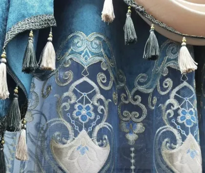 High-End Floor-to-Ceiling Polyester Embroidered Curtains