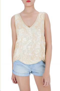 V Neck Casual Sequin Tank Tops