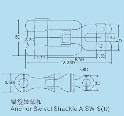 B-type anchor swivel shackle for anchor chain