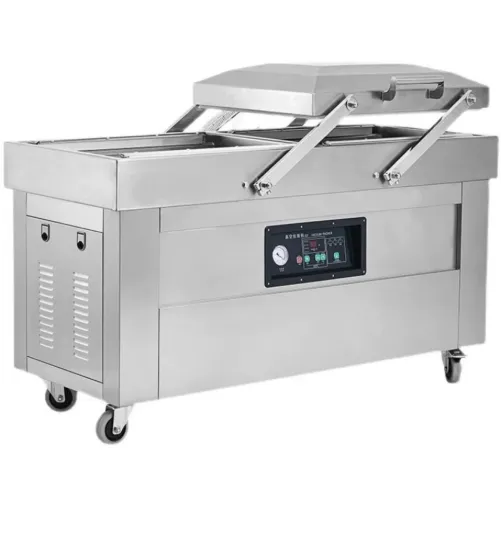 High-Efficiency Double Chamber Vacuum Packing Machine for Food Packaging: Tofu, Beef, Potato, Meat, Bacon, Sausage, and Sandwiches