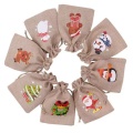 Beg Drawstring Jute Krismas