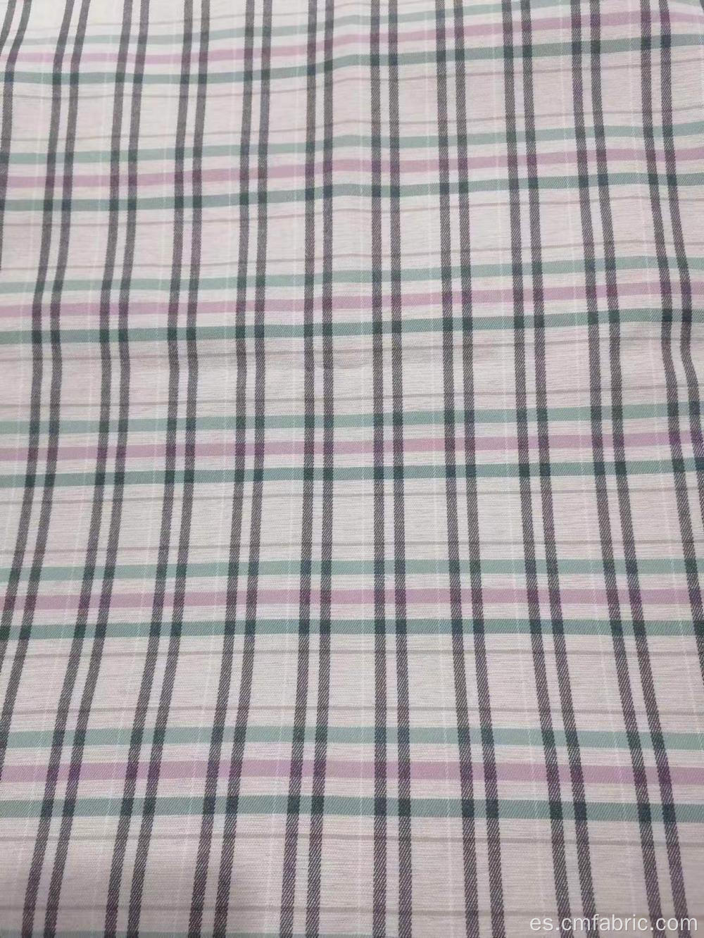 Rayon nylon spandex bengaline hilo teñido de tela de patrón de verificación