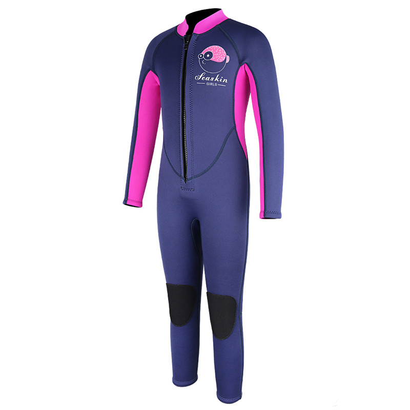 Seaskin 3mm κορίτσια πολύχρωμα μπροστά φερμουάρ wetsuits