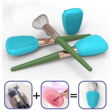 Porte-brosse de maquillage en silicone 2 en 1 personnalisé