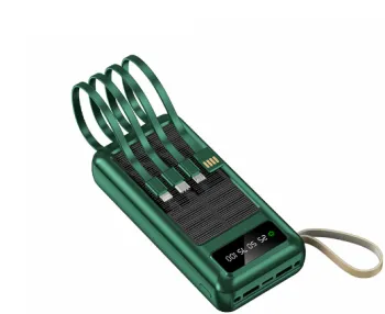 Portable Solar Power Bank: Emergency Charger with 4 Cables for 5 Devices - Your Ultimate Travel Companion