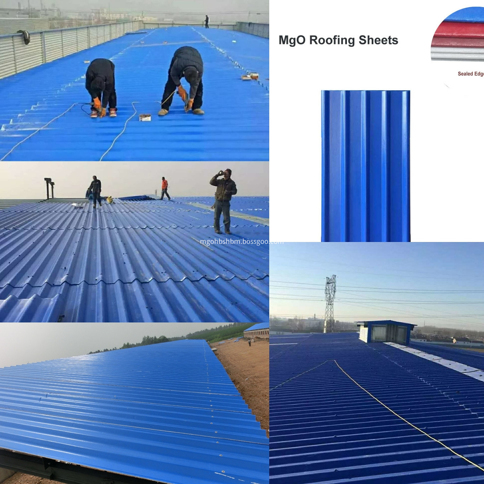 Anti-corrosion Fireproof Insulated Warehouse MgO Roof Sheet 