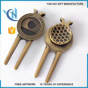 Metal Magnetic Golf divot repair tool with ball marker