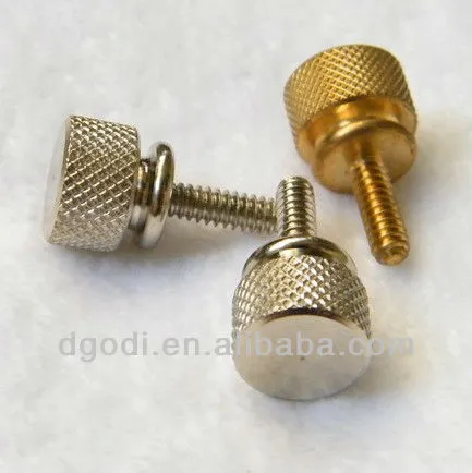 small brass knurled thumb screw