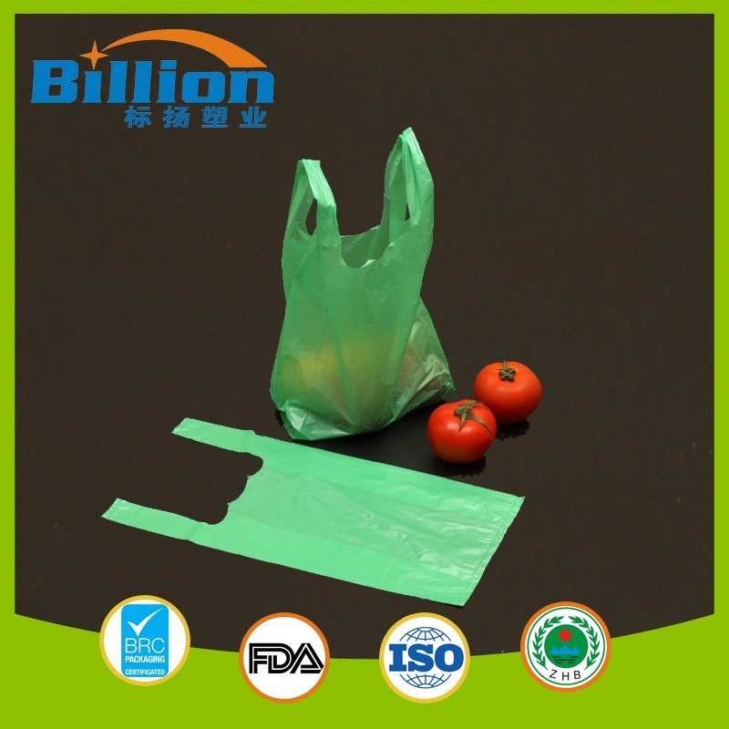 Biodegradable Plastic T Shirt Eco Friendly Food Packaging Bag Rolls