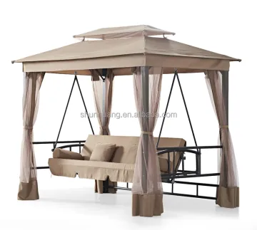 3 Seater Hanging Chair - Good Quality Outdoor Garden Metal Swing Bed
