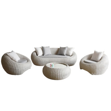 metal PE rattan frame sofa set furniture