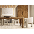Sillón moderno de tela con respaldo para juegos de comedor