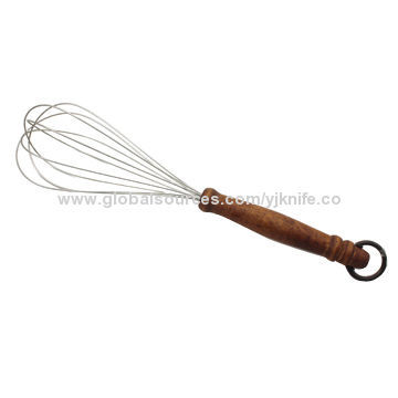Stainless Steel Egg Whisk with Wooden HandleNew