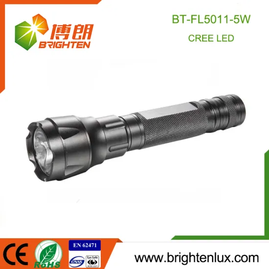 Wholesale High Quality Tactical Emeregncy Usage Rechargeable 1*18650 Lithum Battery Powerful Bright 5W Cree Swat Flashlight