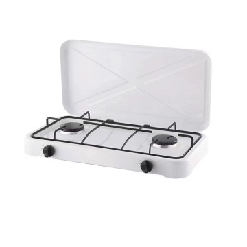Portable Stainless Steel Double-Headed Outdoor Cooking Gas Stove for Camping and Household Use