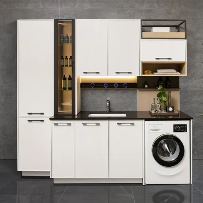 BAINENG Balcony Storage: Waterproof Cabinets for Laundry