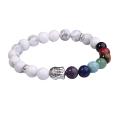 Pulsera Howlite Buddha 7 Chakra Joyas de abalorios con piedras preciosas