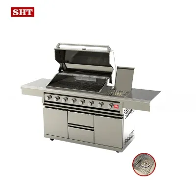 Wholesale Good Quality SS304 Stainless Steel 8 Burners Gas BBQ Grills Outdoor Grills