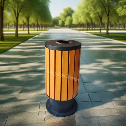 Park Square Residential Property Environmental Protection Wooden Outdoor Garbage Can