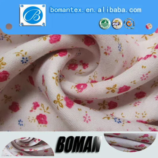 SHAOXING COUNTY BOMAN TEXTILE hot sale 100 printed viscose fabric for women dress