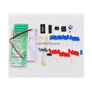 Red Blue Double Color Flashing Lights Kit with NE555 & CD4017 for DIY Electronics Learning